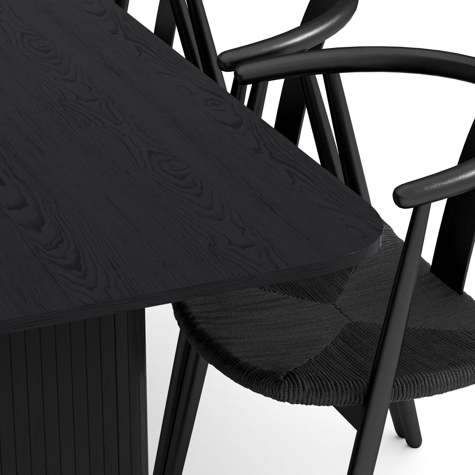 Matgrupp Bark Kopparbo Rektangulärt Matbord 200-260 cm Förlängningsbartt med 6 Cytie Matstol