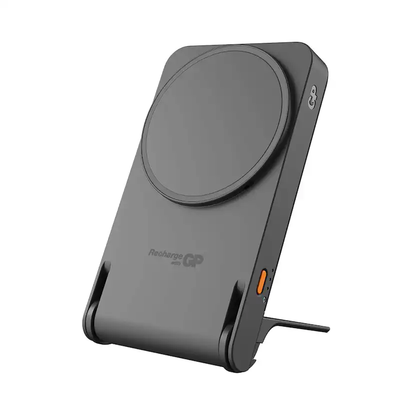 Powerbank GP Batteries Magnetic Safe 2-In-1 Trådlös 5000mAh med Stativ