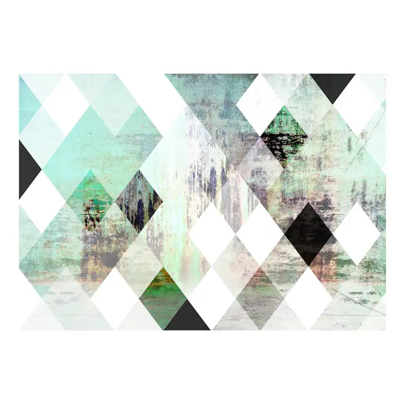 Fototapet Arkiio Självhäftande Rhombic Chessboard Green