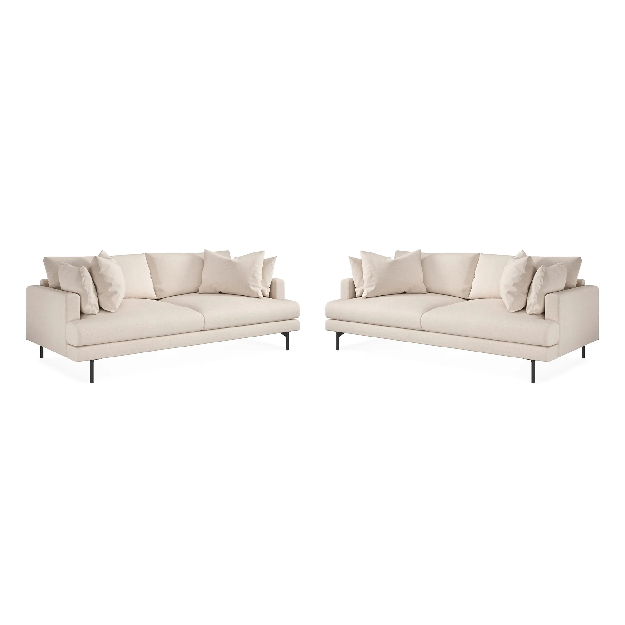Menard Soffgrupp 4-sits + 4-sits Djup Tygsoffa 225 cm bred Grand 1, Beige Tyg