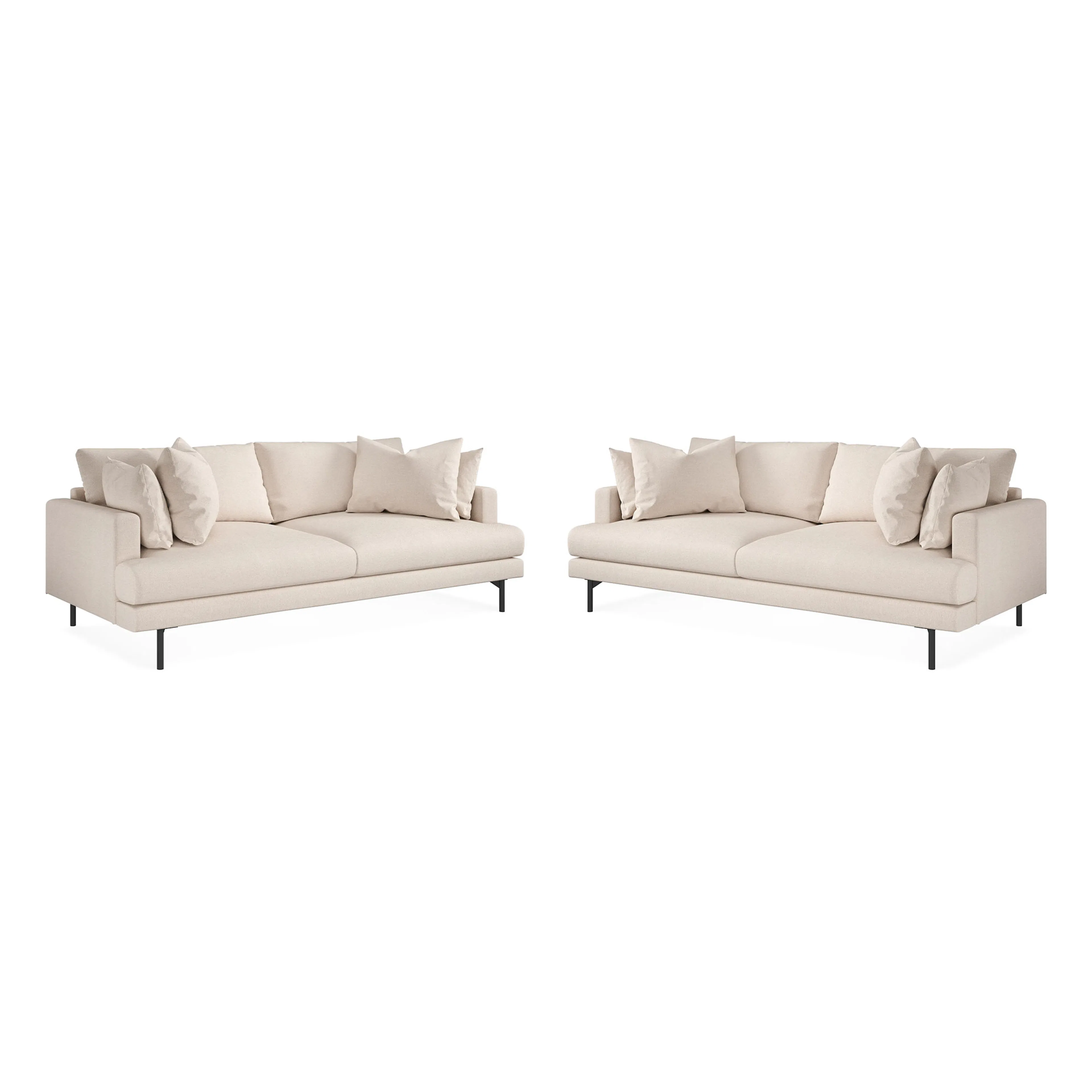 Menard Soffgrupp 4-sits + 4-sits Djup Tygsoffa 225 cm bred Grand 1, Beige Tyg