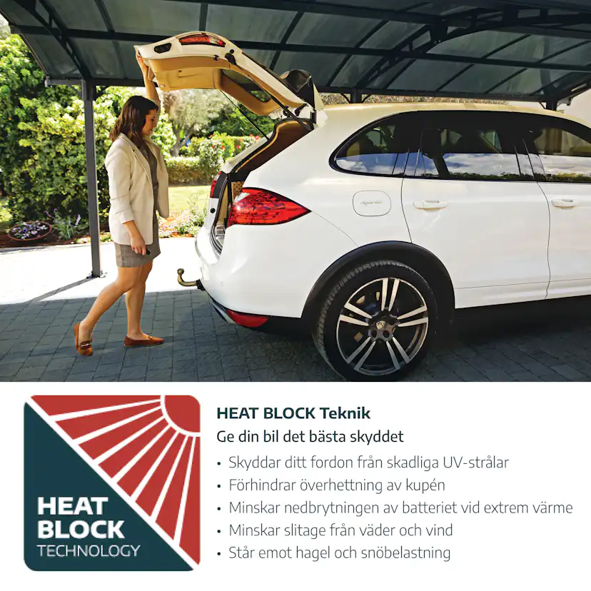 Carport Canopia by Palram Sydney i Metall Dubbel båge 6x6 m Svart