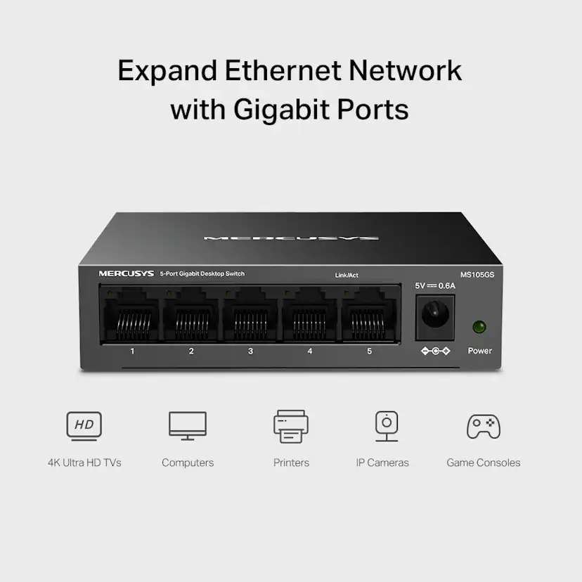 Desktop Switch Mercusys MS105GS 5-Port Gigabit