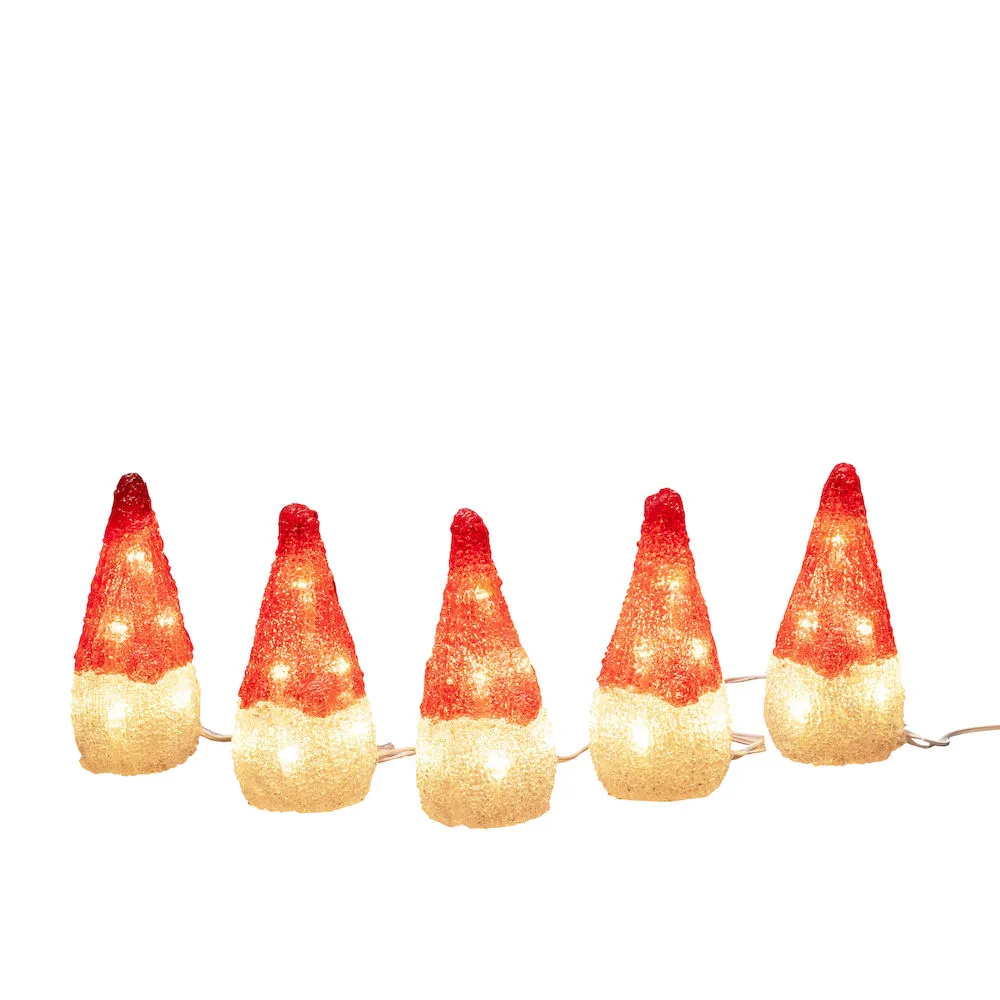 Dekorationsfigur Gnosjö Konstsmide Tomtar Akryl 5st LED