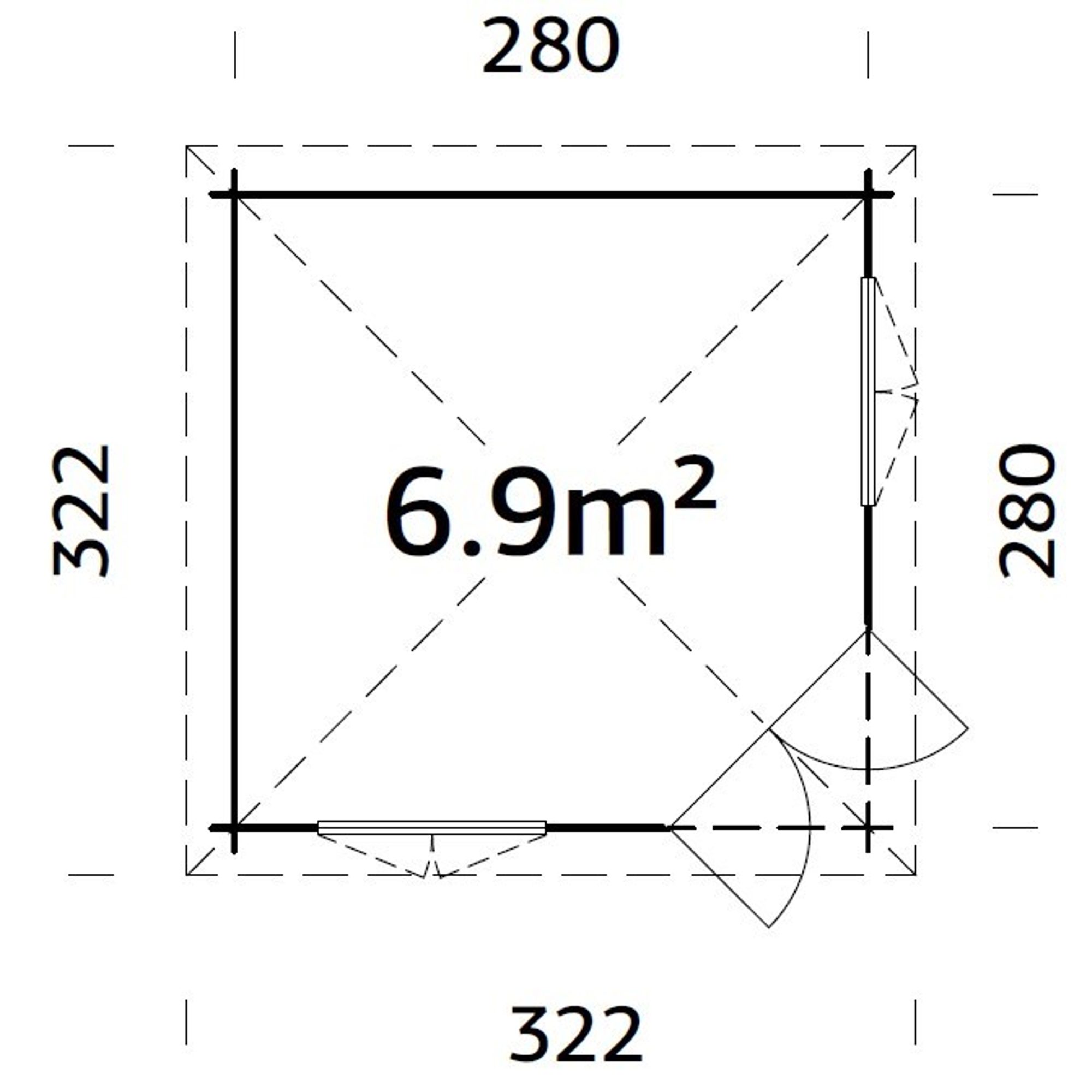 Lusthus Palmako Melanie Väggtjocklek 44 mm, 7,8 m2