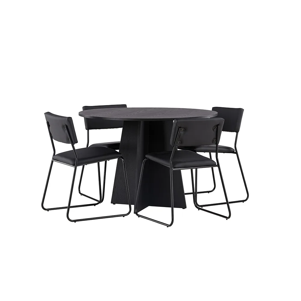 Matgrupp Venture Home Bootcut Ø110 cm med 4 Kenth Stolar