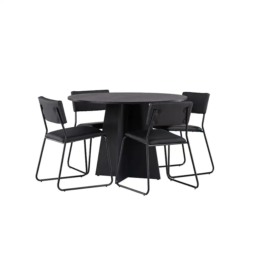 Matgrupp Venture Home Bootcut Ø110 cm med 4 Kenth Stolar
