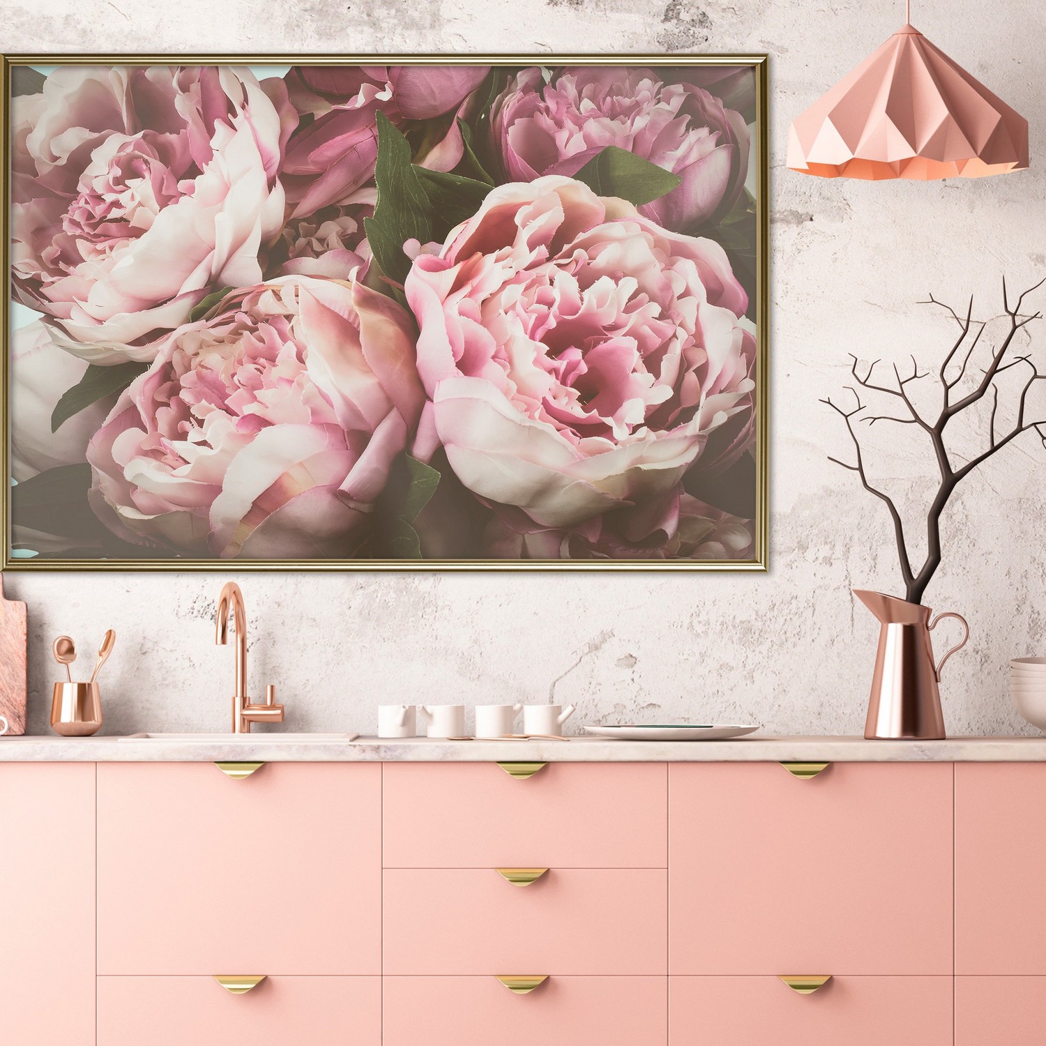 Poster Artgeist Affisch Pink Peonies