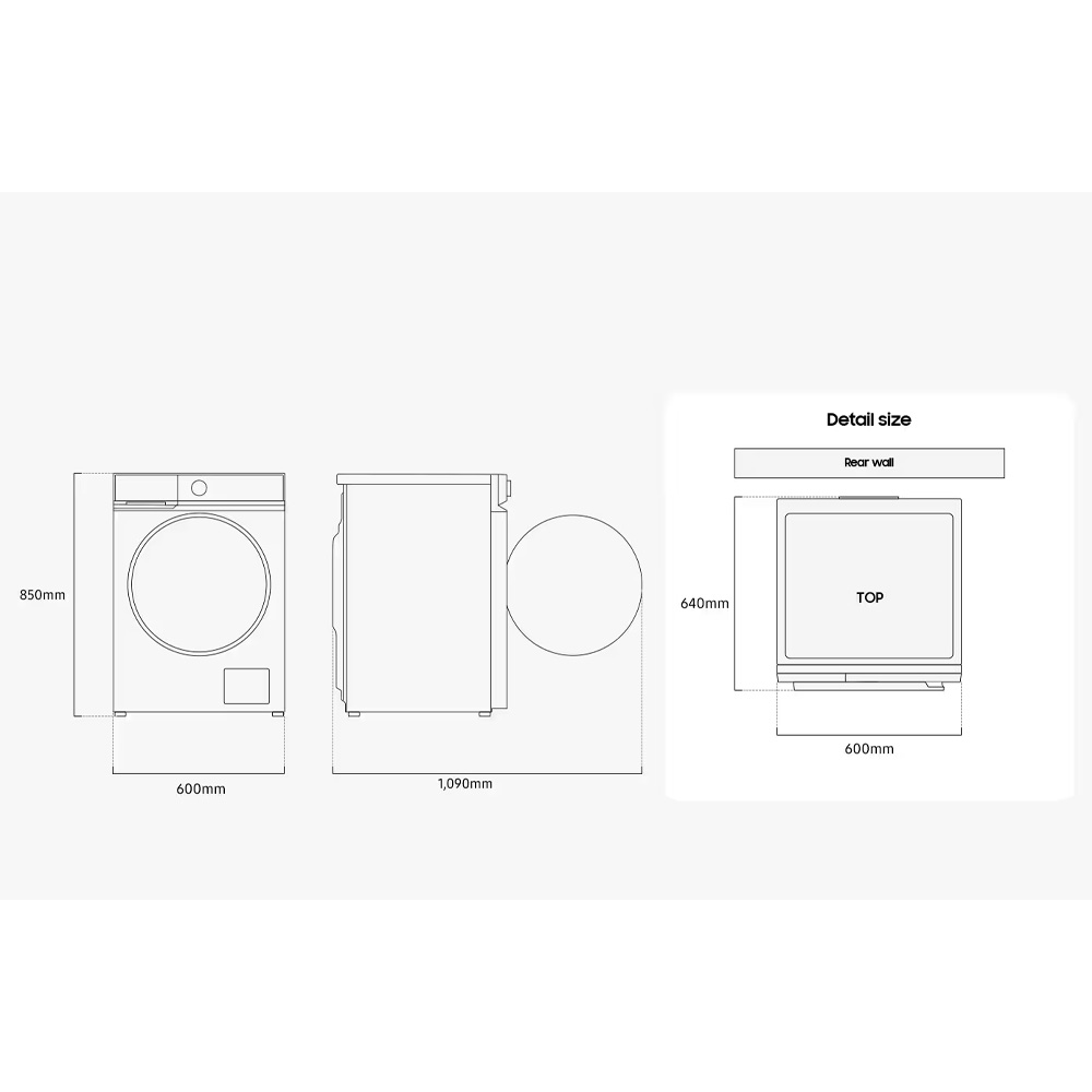 Frontmatad tvättmaskin Samsung WW11DB7B34GWU3 11Kg