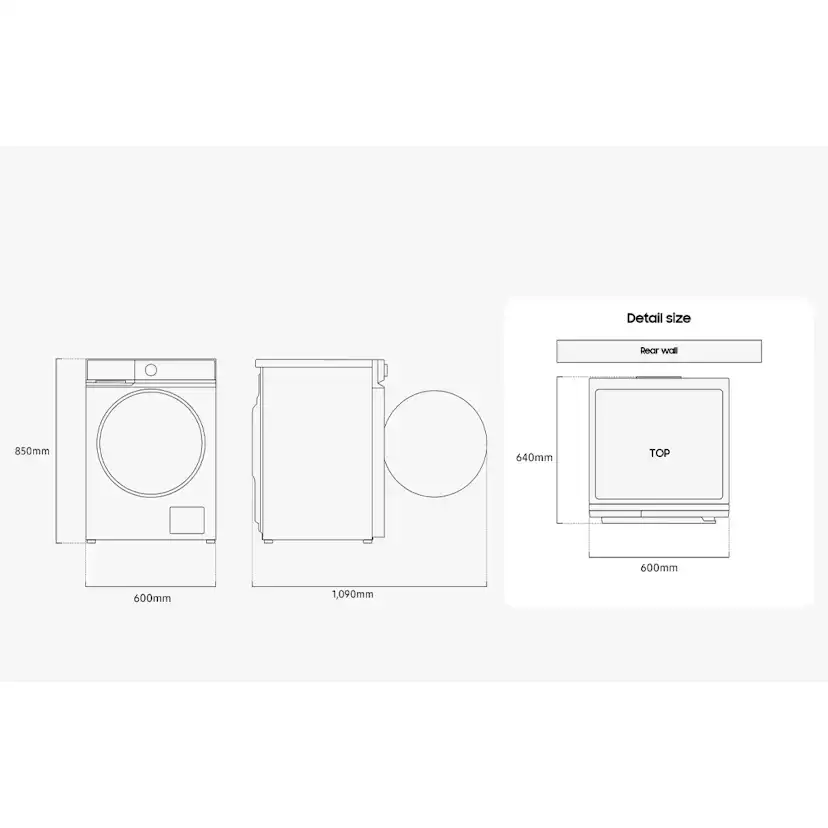 Frontmatad tvättmaskin Samsung WW11DB7B34GWU3 11Kg