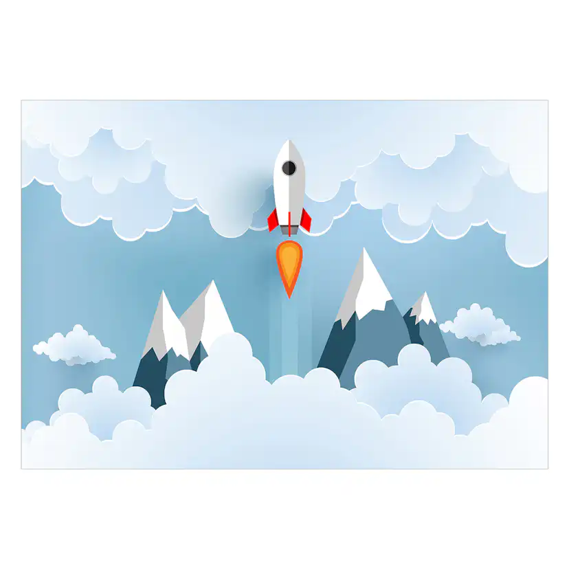 Fototapet Arkiio Rocket in the Clouds