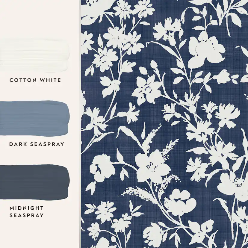 Tapet Laura Ashley Rye Midnight Seaspray Blå 119854