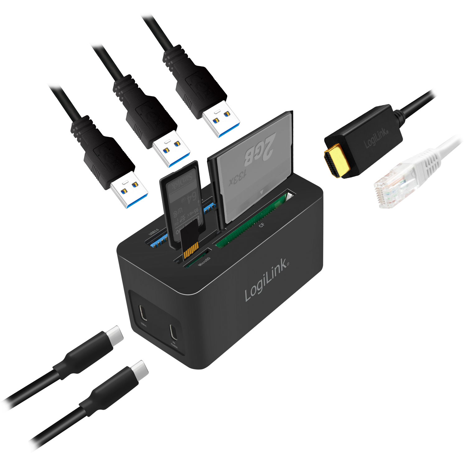 PC-/Mac-minidocka LogiLink HDMI, USB-C, USB