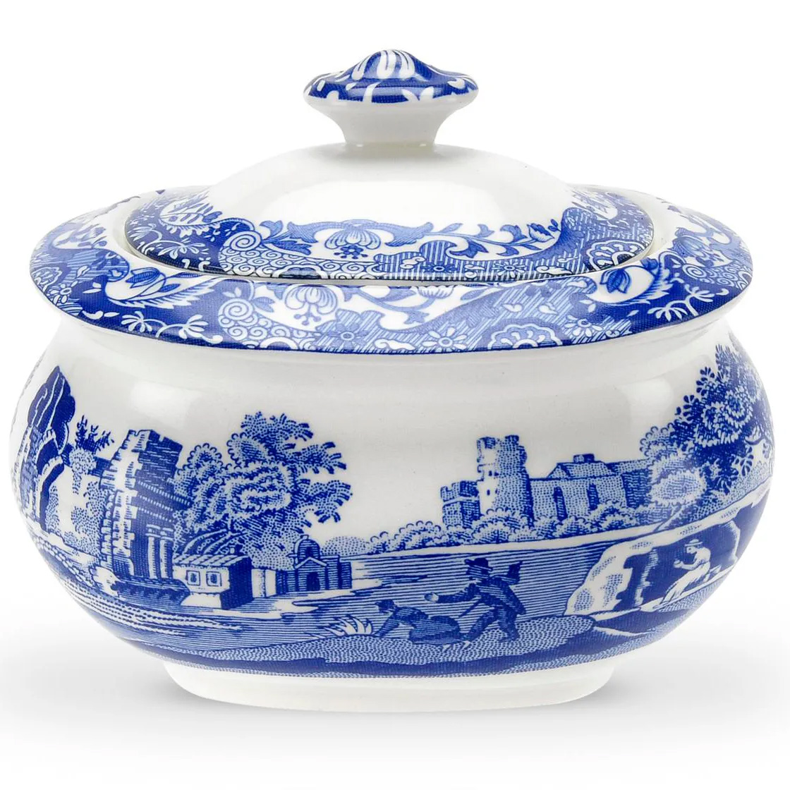 Sockersål Spode Blue Italian med Lock