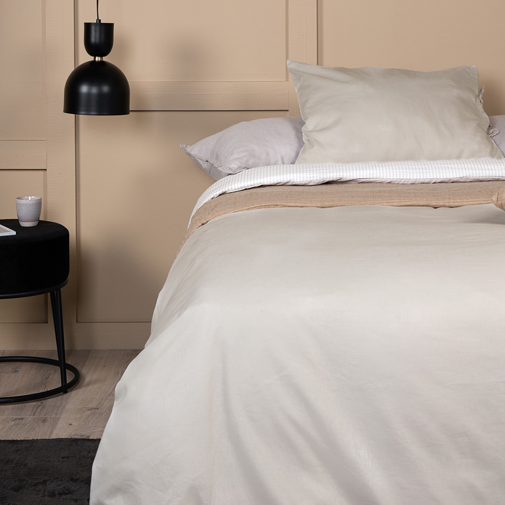 Jenna Bed Set Linen Cotton Light Grey 150x200 cm Färg: Ljusgrå, Mått: 150x200 cm