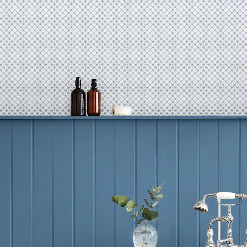 Tapet Laura Ashley Wickerwork Dark Seaspray Blå 120135