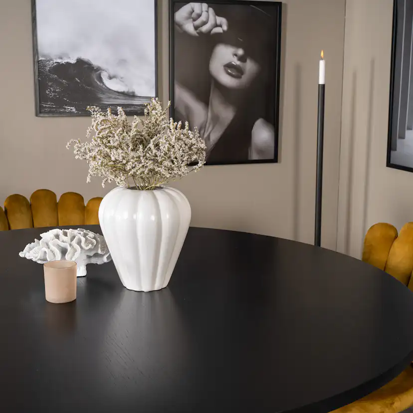 Matgrupp Venture Home Copenhagen med 4 Limhamn Light Guld Stolar