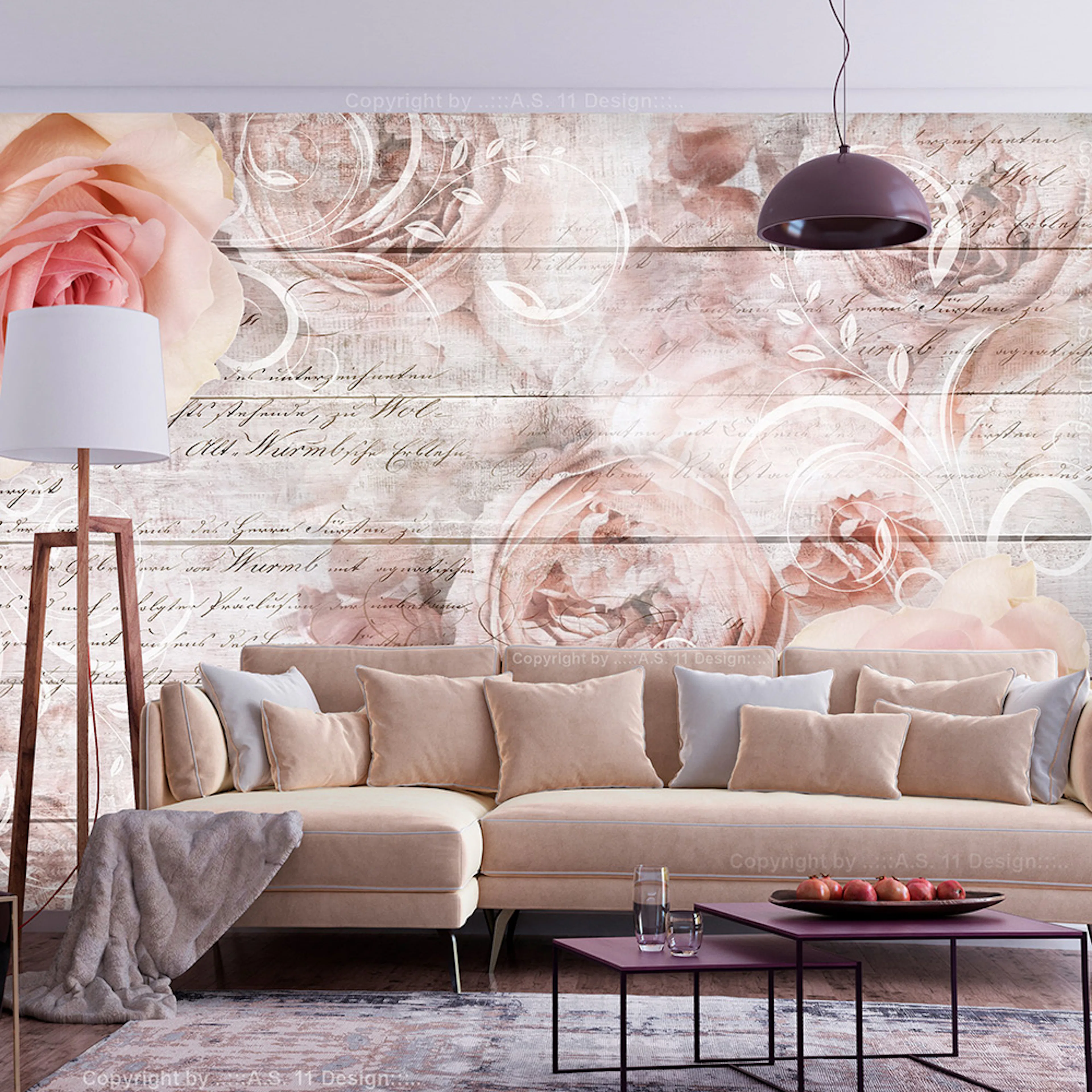 Fototapet Arkiio Rose Work Självhäftande