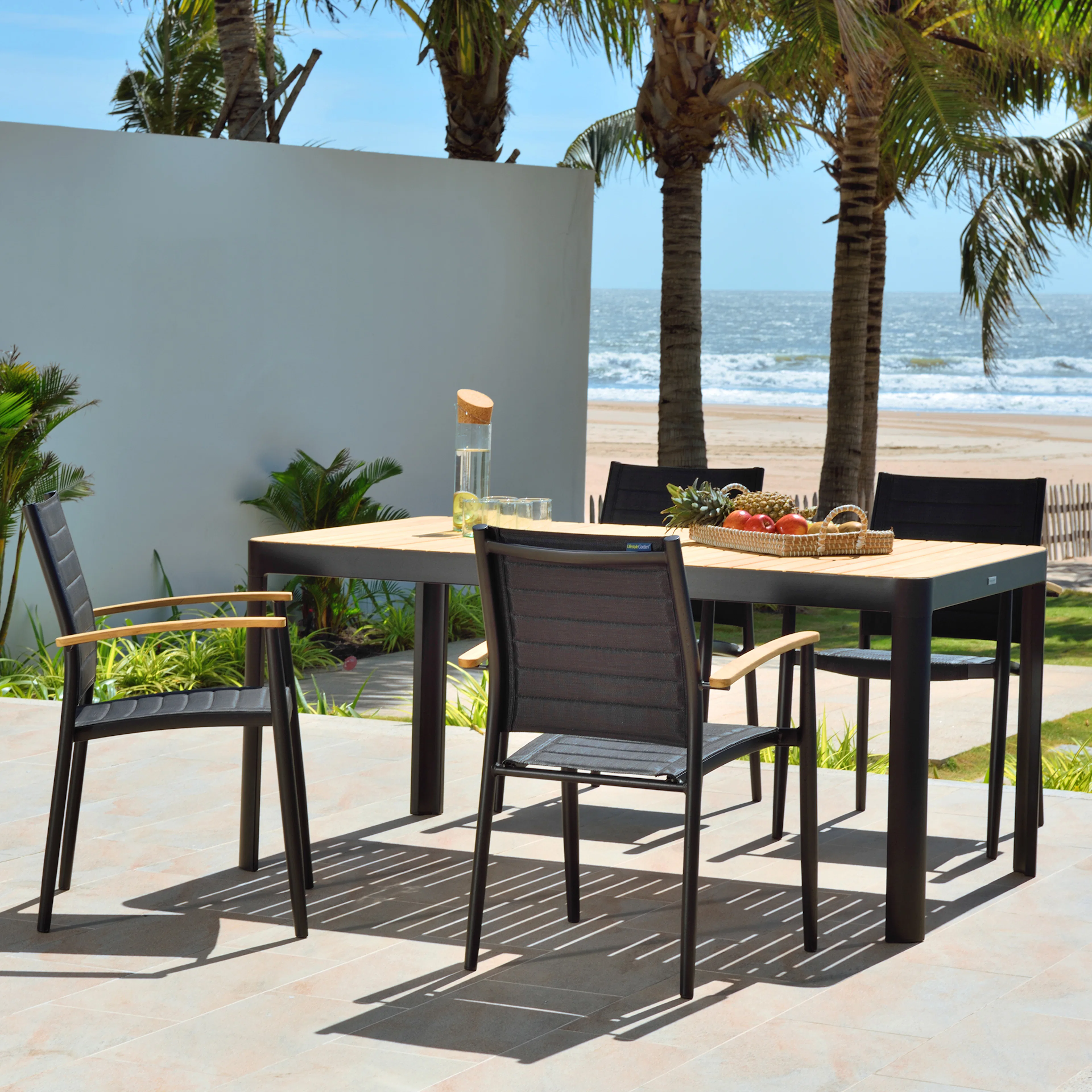 Matgrupp LifestyleGarden Portals Dark 161 med 4 Stolar