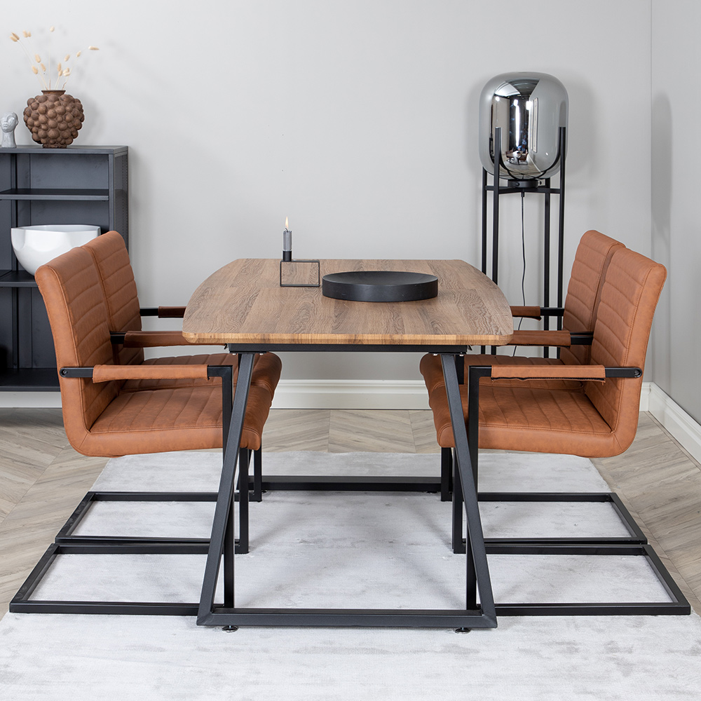 Inca Dining Table+Art Armchair Brun