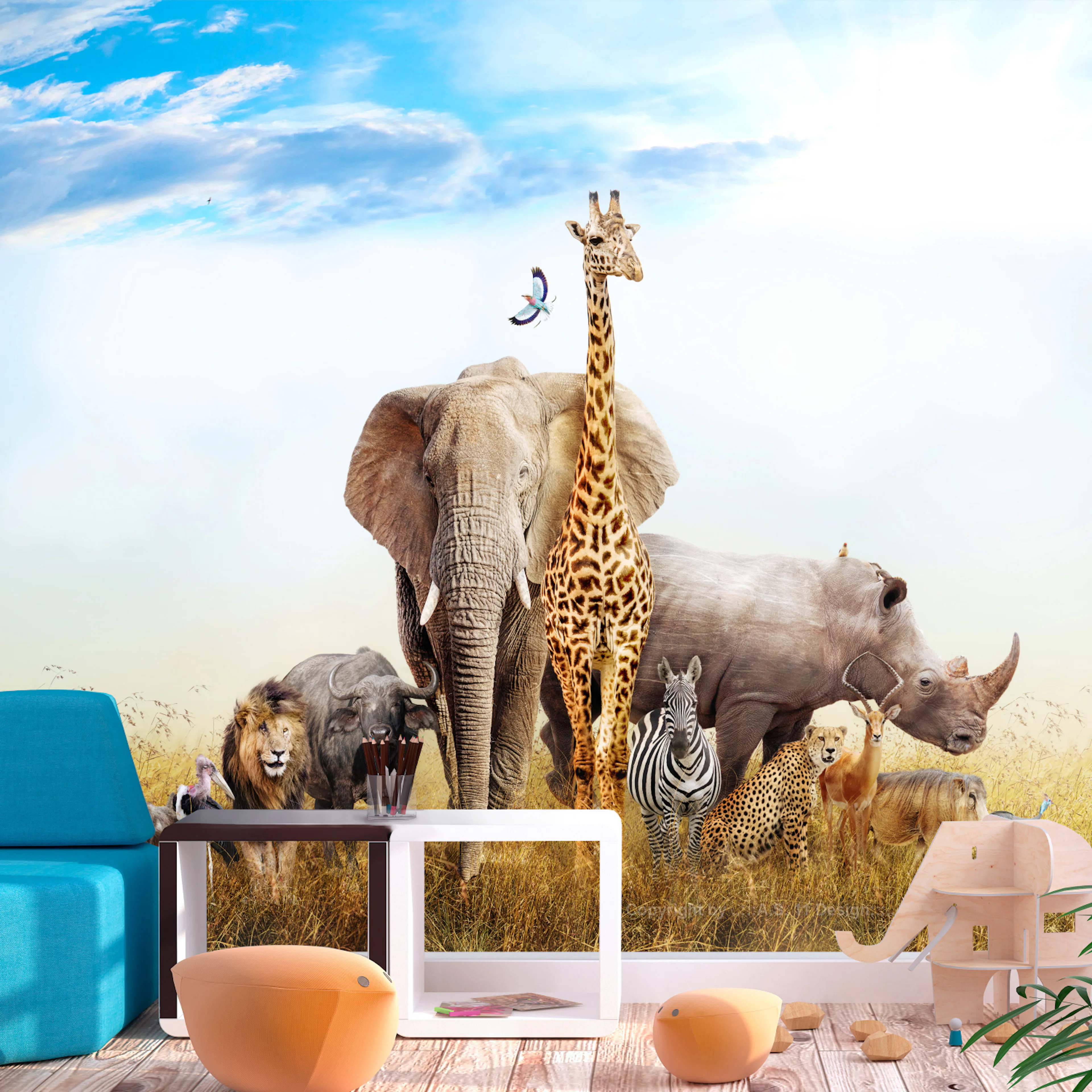 Fototapet - Fauna of Africa 200x140 200x140 cm