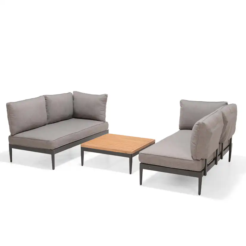 Loungegrupp LifestyleGarden TOPAZ vänster/höger 2-sitssoffa x 2 + soffbord 73 cm