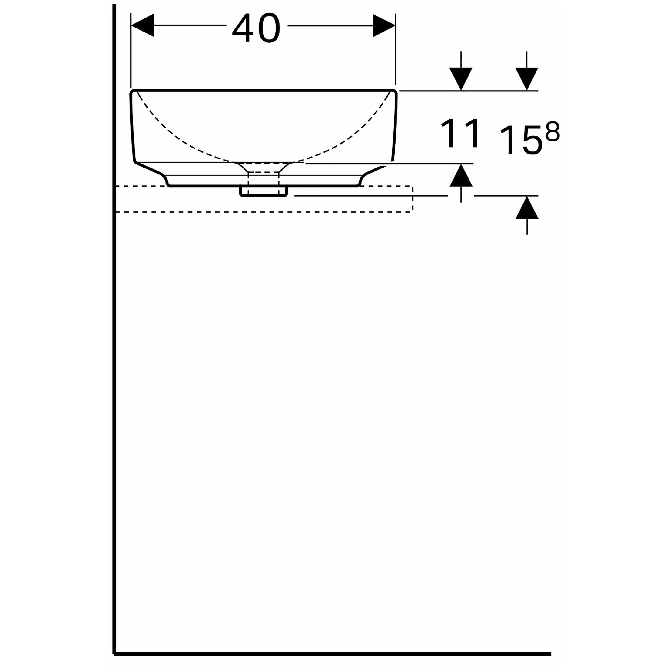 Tvättställ Geberit Variform 550 mm Lay-on Elliptiskt Utan Bräddavlopp