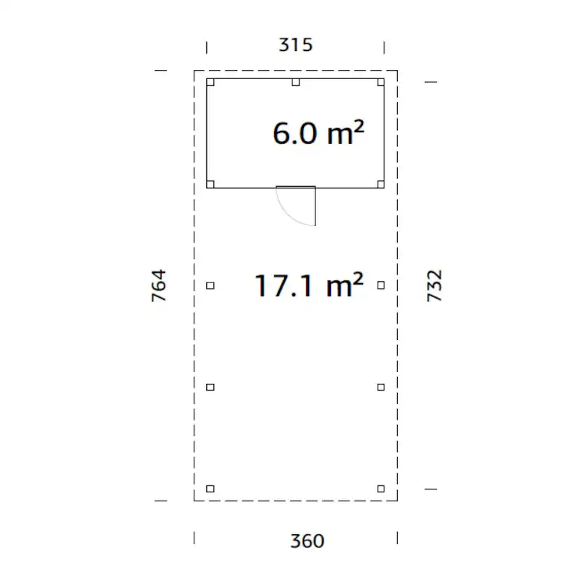 Carport Palmako Karl 23,1 m2 med Förråd