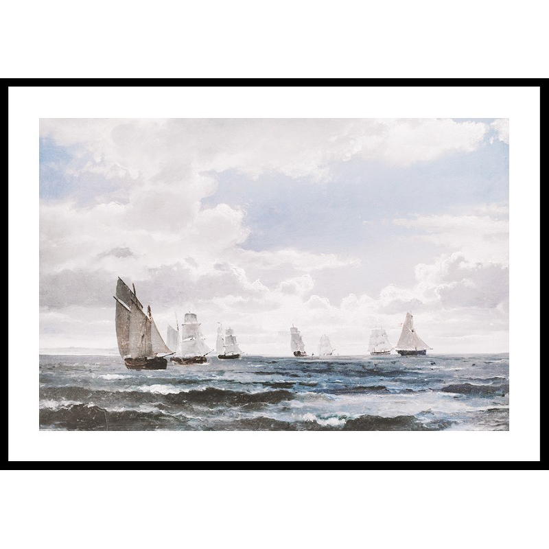 Poster Gallerix Sejlskibe I Sundet Syd For Kronborg By Carl Frederik Sørensen