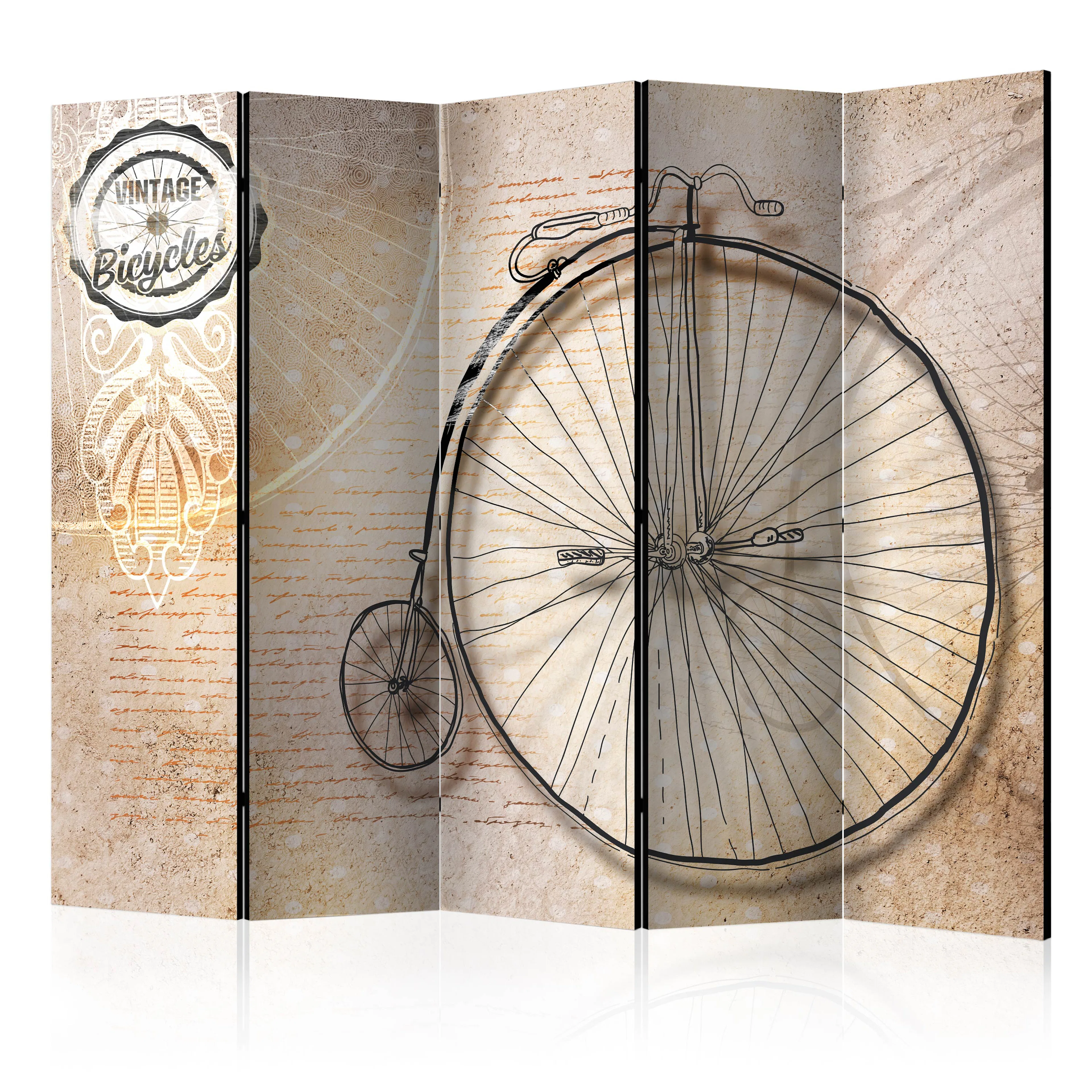 Rumsavdelare Skärmvägg Arkiio Vintage Bicycles Sepia II 225x172 cm