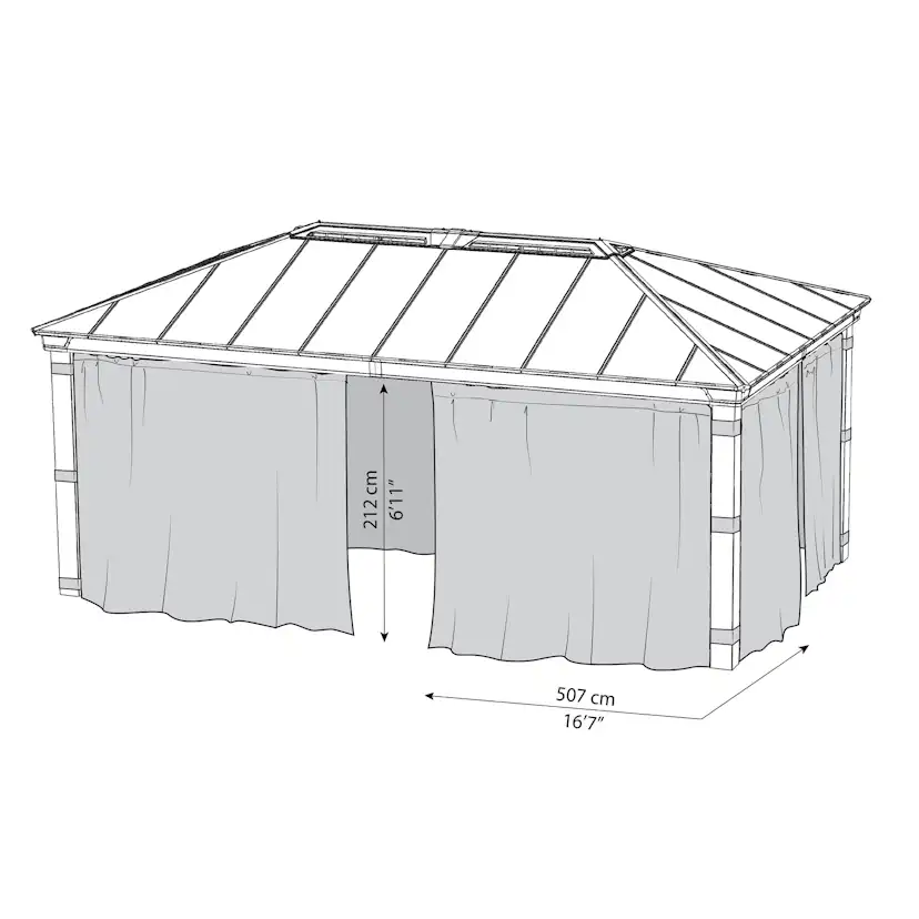Gardinset Canopia by Palram Till Dallas Paviljong 3,6 x 6 m