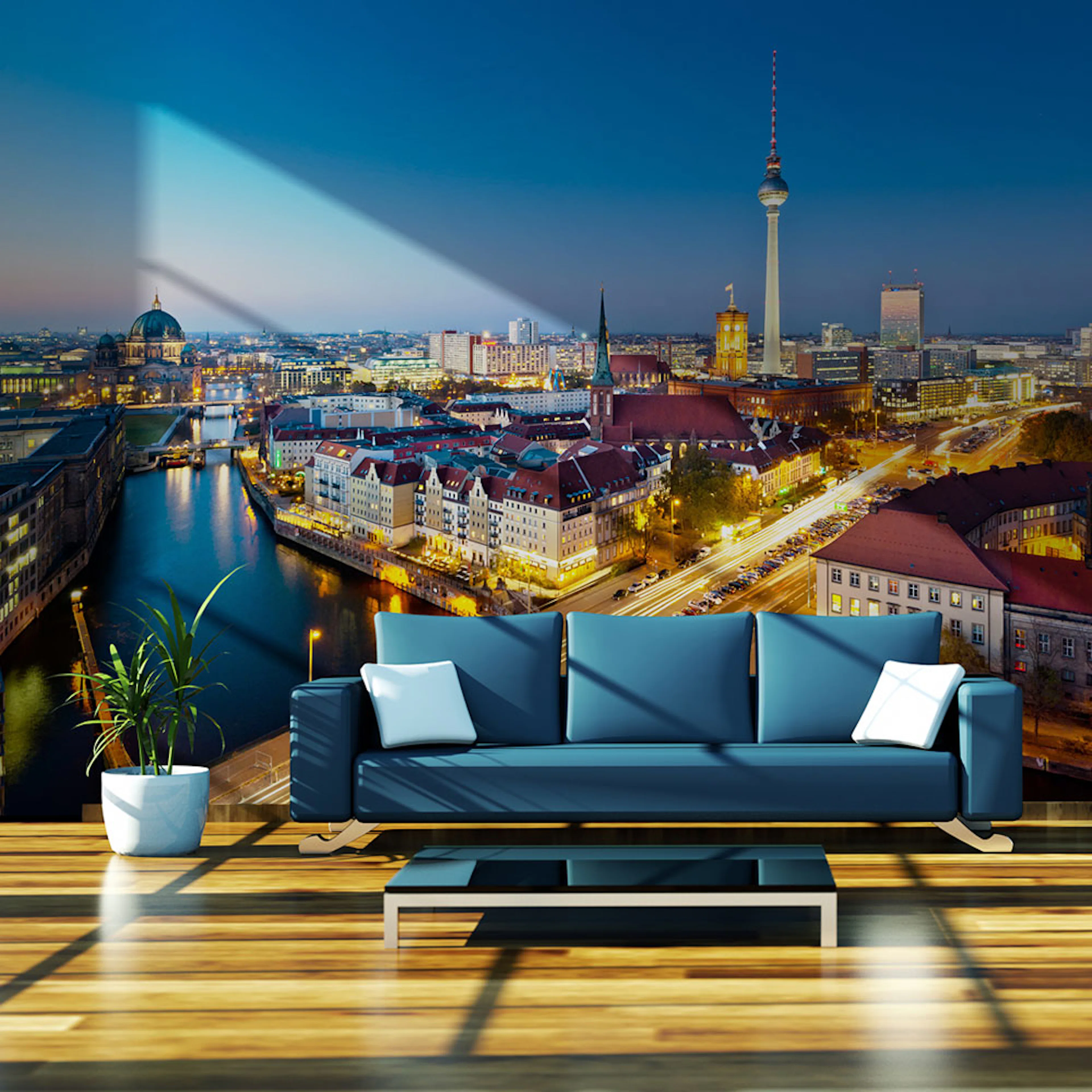 Fototapet Arkiio Berlin View From Fischerinsel Night