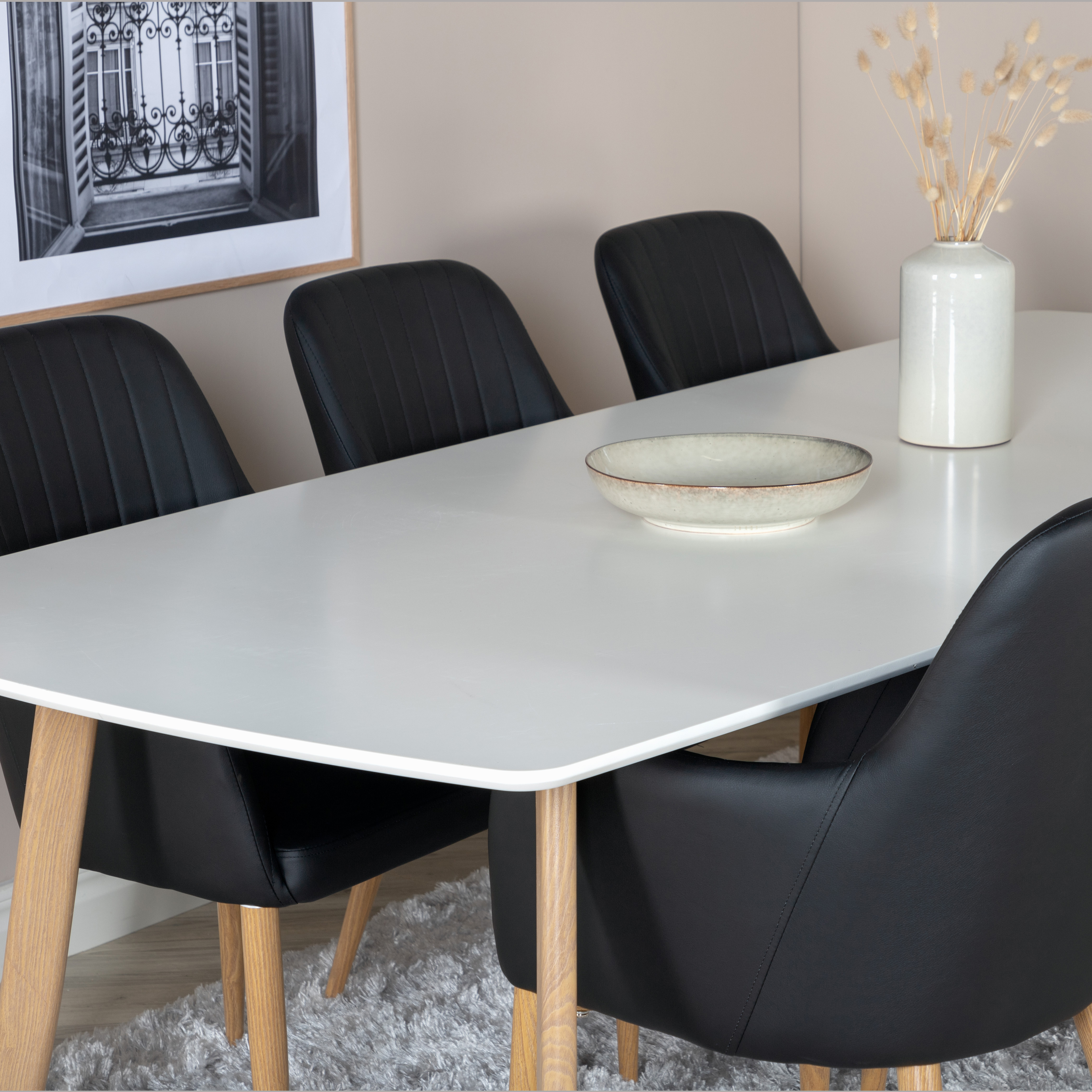 Polar table Elipse - 240cm White /Oak Vit/Natur