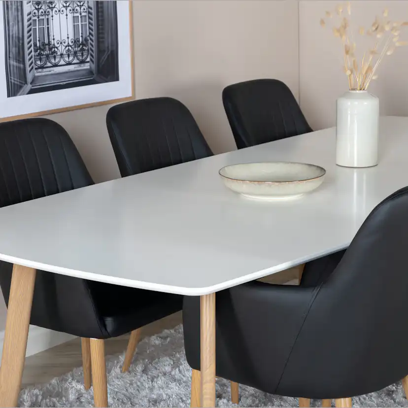 Polar table Elipse - 240cm White /Oak Vit/Natur