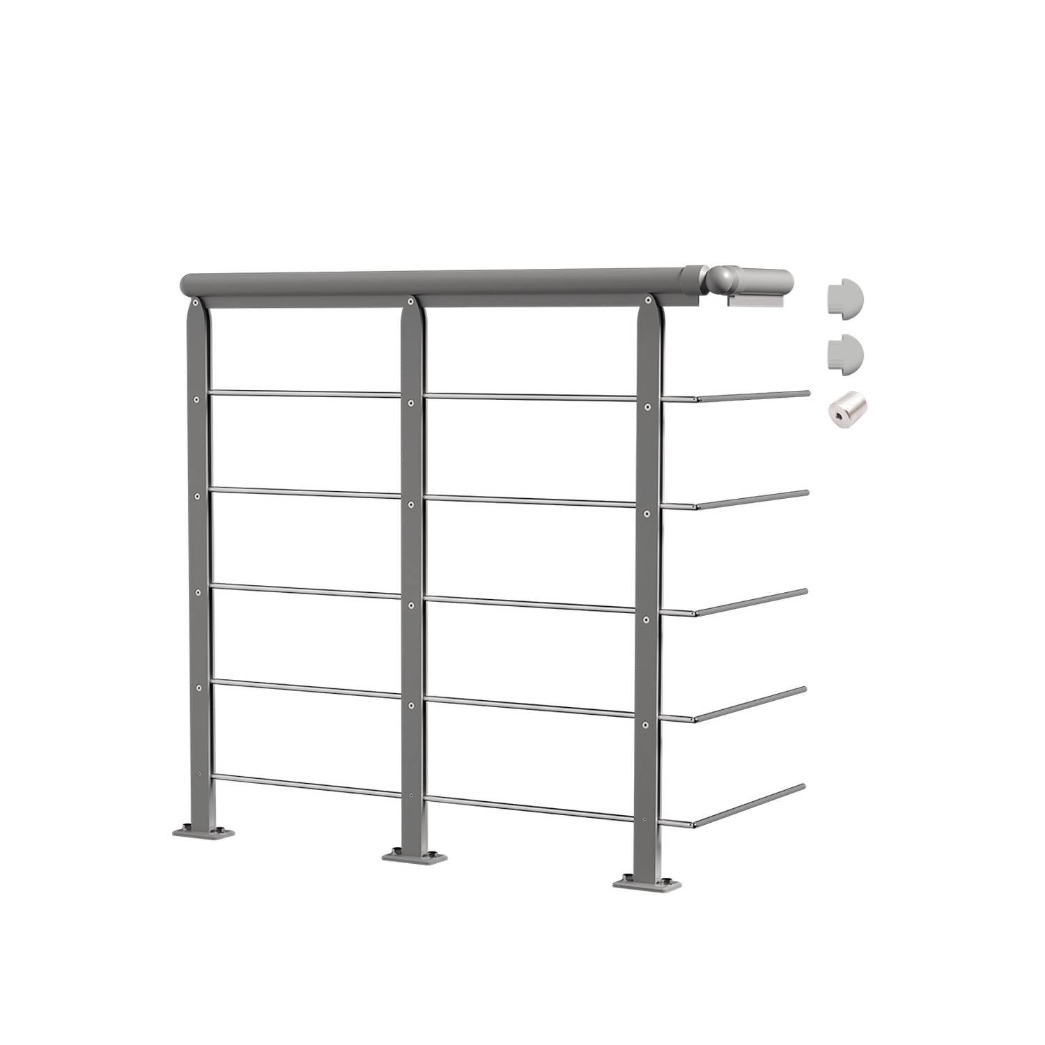 DESIGN Spiral skyddsräcke 1m startpaket pearl grey Pearl Grey
