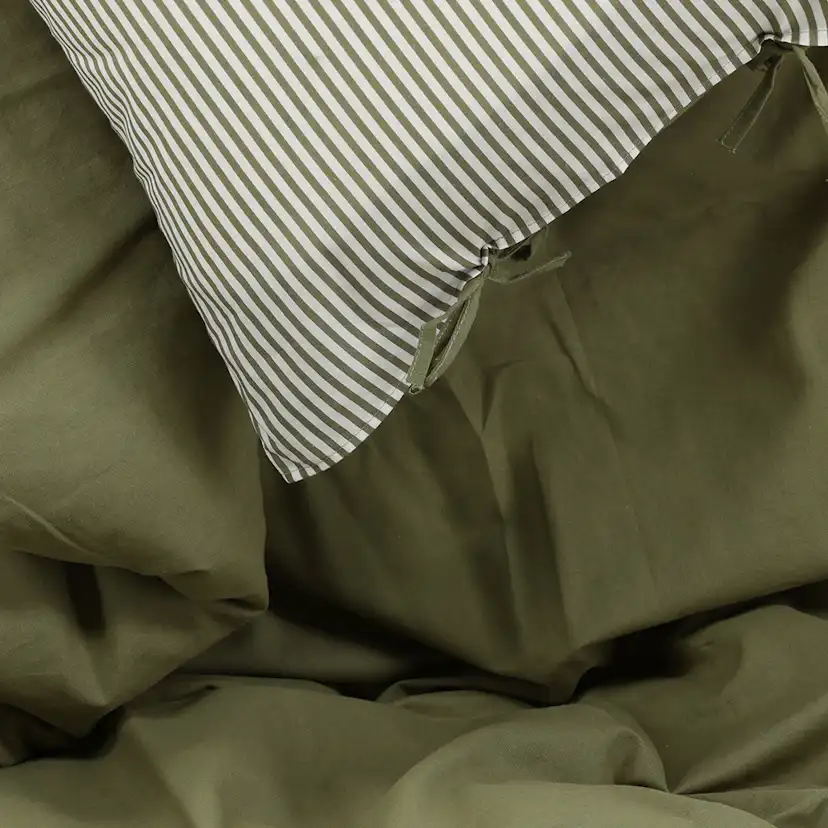 Jenna Bed Set Linen Cotton Green 240x220 cm Färg: Mörkgrön, Mått: 240x220 cm