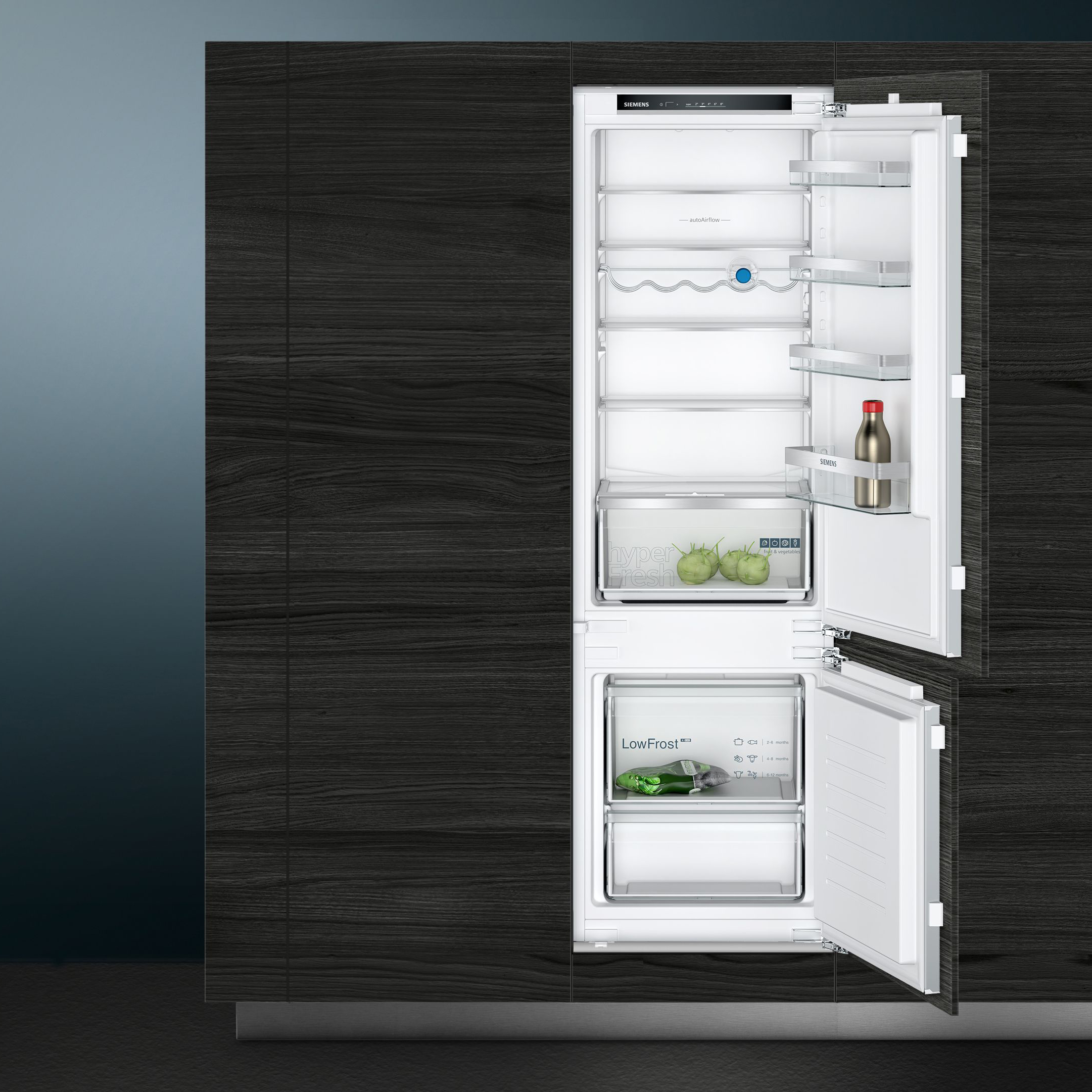 Integrerad Kyl/Frys Siemens KI87VVFE1 med HyperFresh och LED-belysning