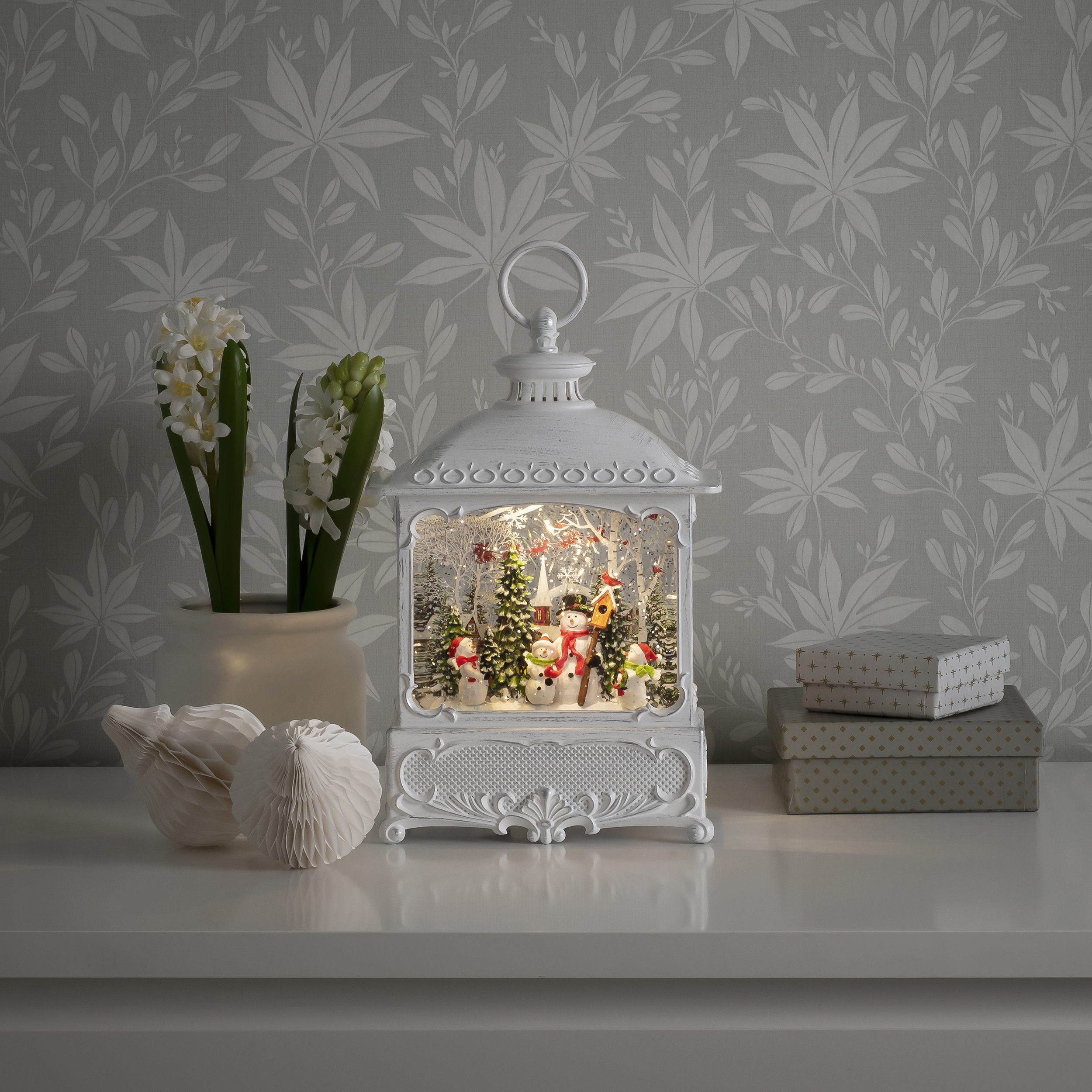 Vattenfylld Lykta Gnosjö Konstsmide Snögubbefamilj