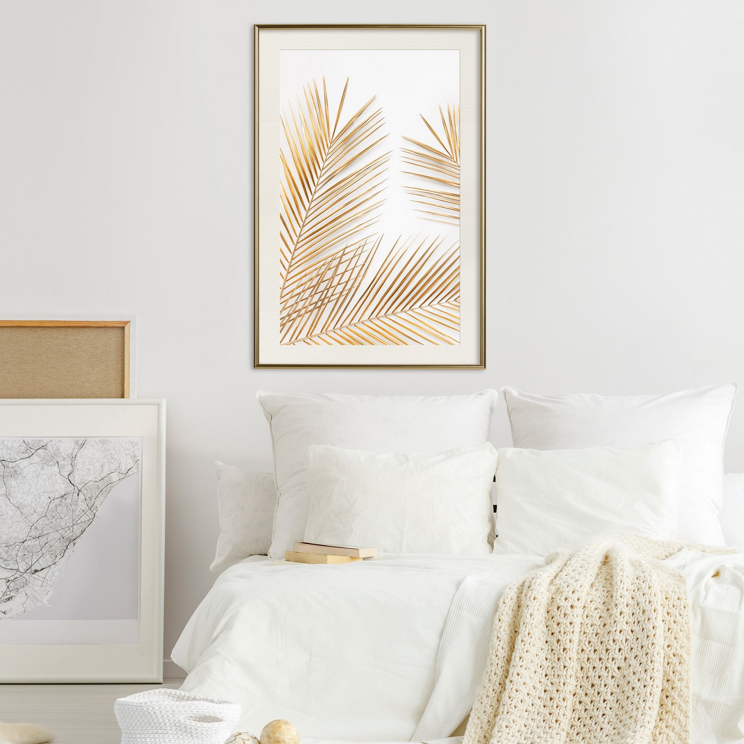 Poster Artgeist Affisch Golden Palm Leaves