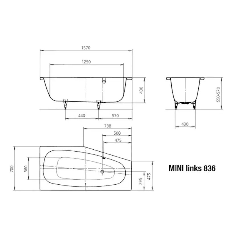 Inbyggnadsbadkar Kaldewei Mini