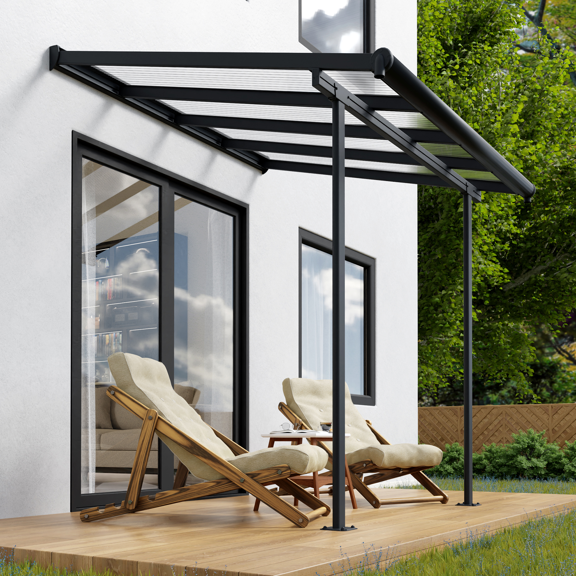 Terrasstak Canopia by Palram Sierra Antracit Grå 5 m²