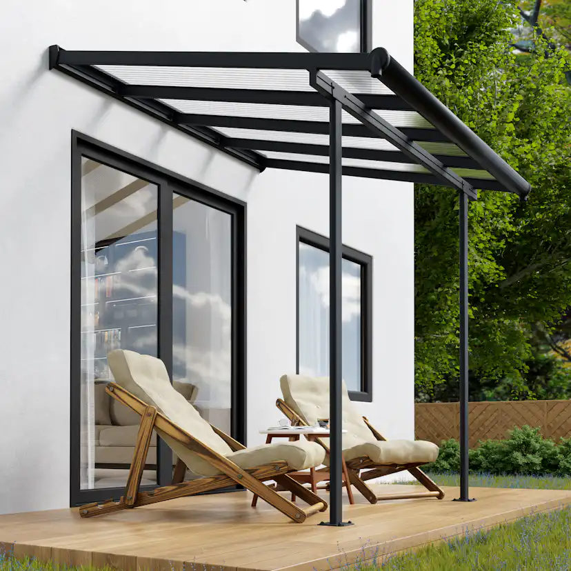 Terrasstak Canopia by Palram Sierra Antracit Grå 5 m²