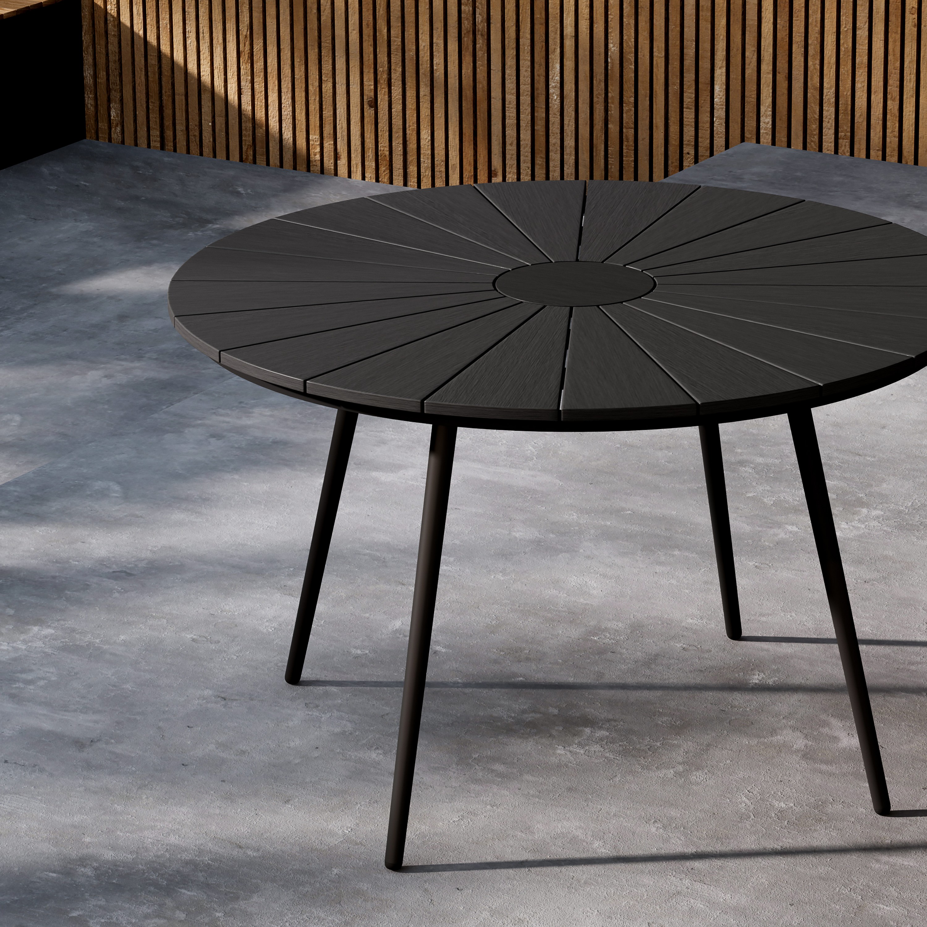 San Vito Dining Table Ø120 - Black / Black Svart