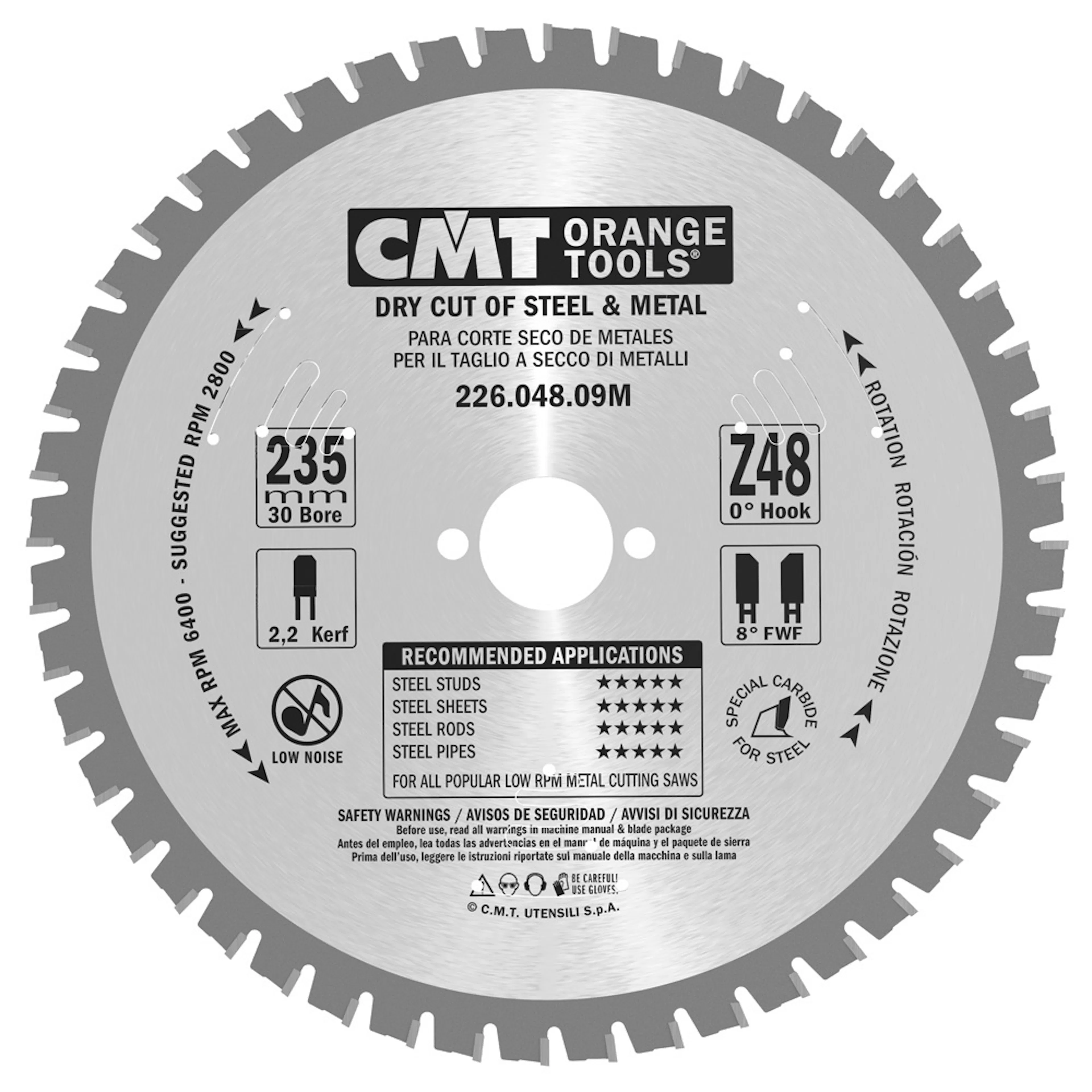 Sågklinga 235x2,2x30 T48 Dry Cut Metall 235x2,2x30 mm
