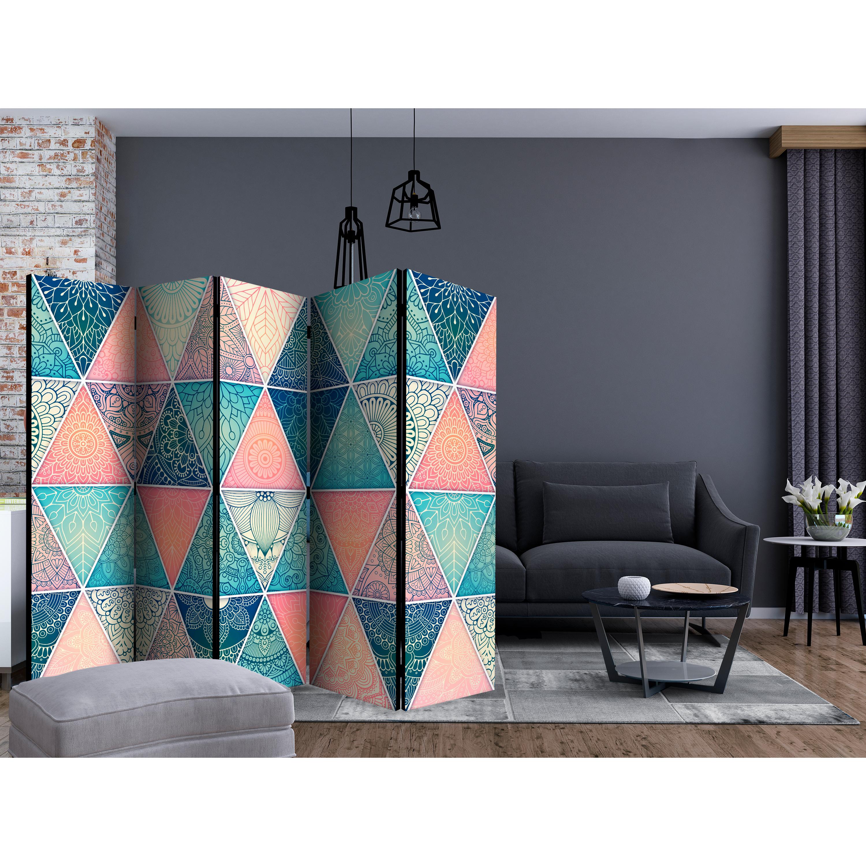 Rumsavdelare Skärmvägg Arkiio Oriental Triangles II 225x172 cm