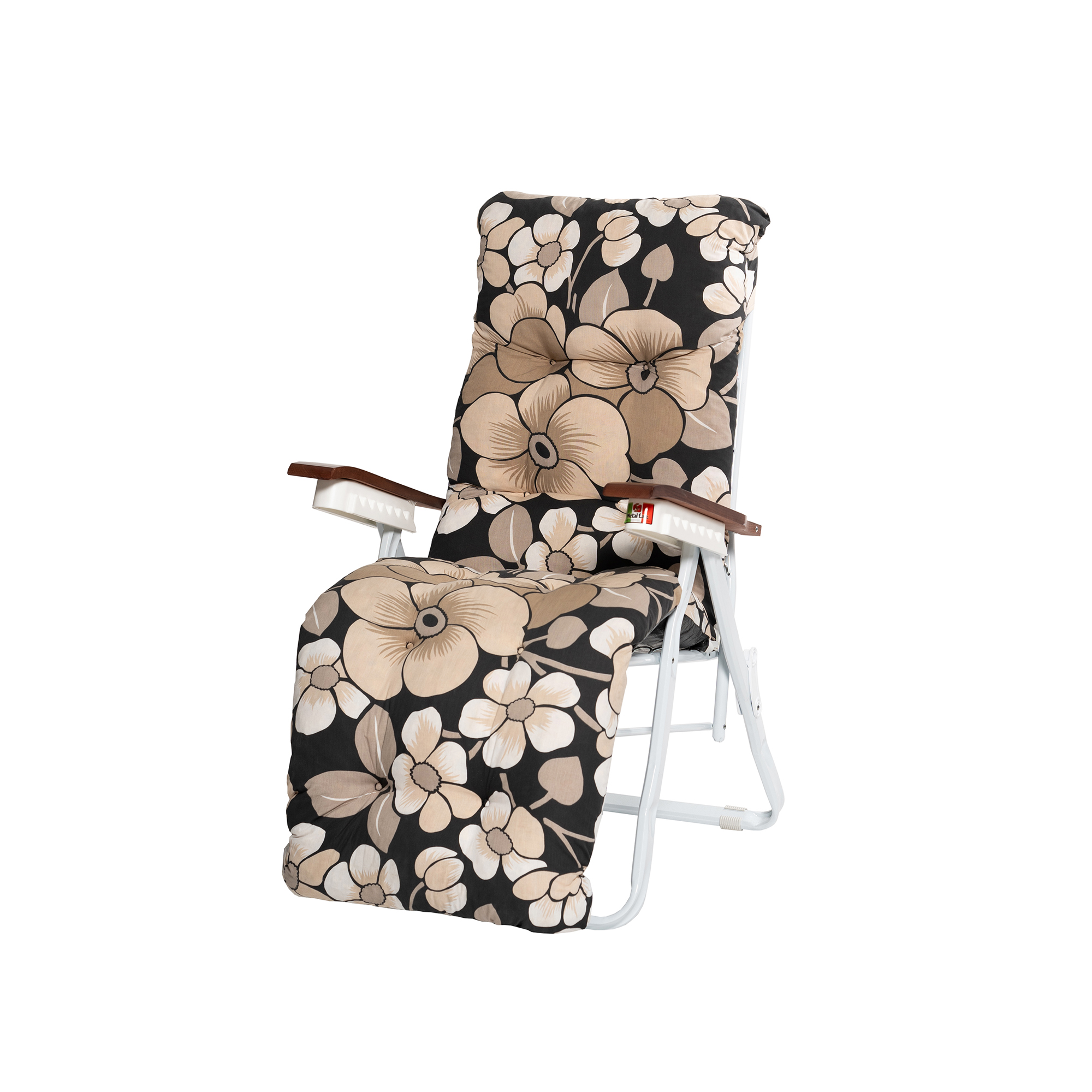 Baden baden stol, Beige-blommig 97B Vit/Svart/Beige/Grå