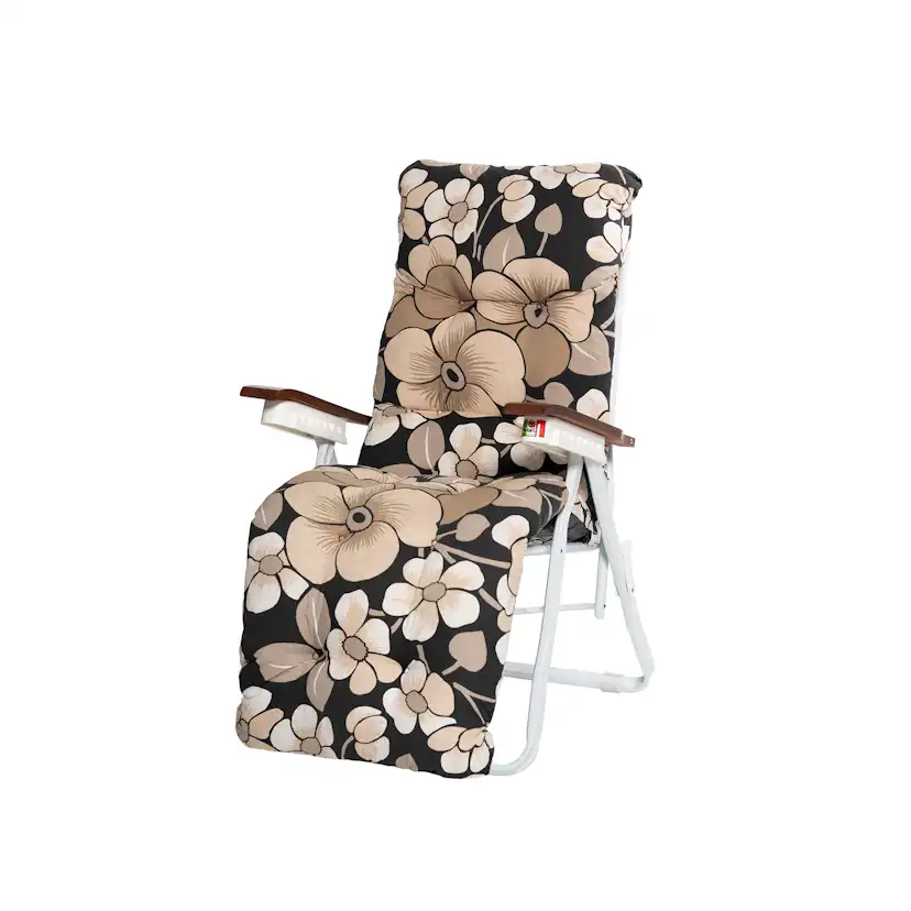 Baden baden stol, Beige-blommig 97B Vit/Svart/Beige/Grå