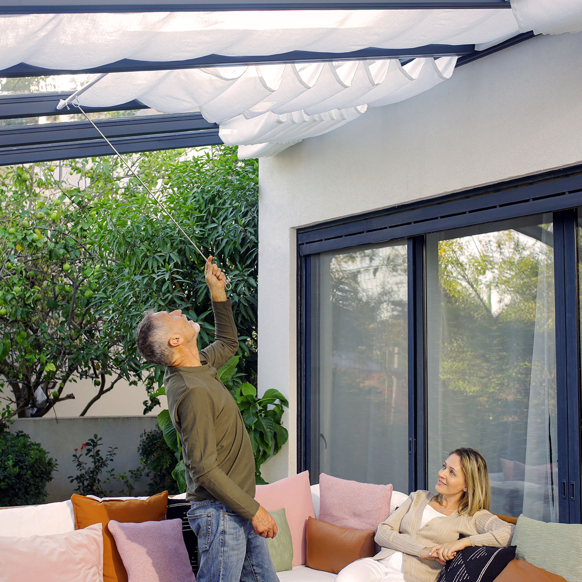 STOCKHOLM PATIO COVER 3.4X5.9 GREY CLEAR 3,4 x 5,9 m