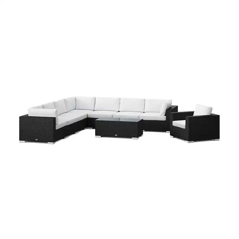 Loungegrupp Comfort Garden Bahamas utomhus hörnsoffa 8-sits vändbar med fåtölj och bord