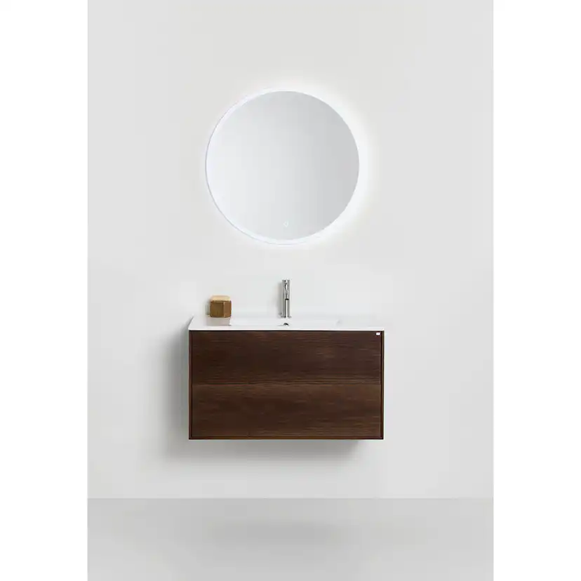 Tvättställsskåp Hafa Edge med Tvättställ Rökt Ek, B: 810mm